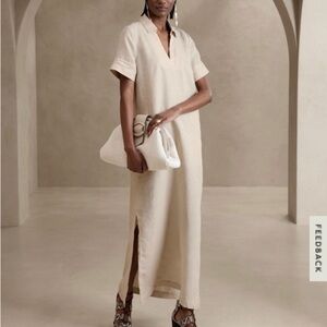 Banana Republic Cruz Linen Maxi Shirtdress